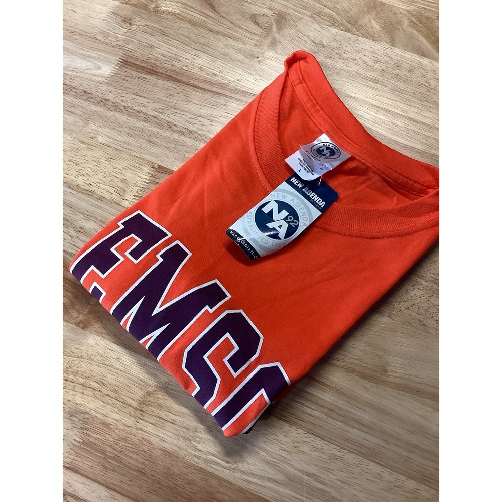 Men's Clemson University Tigers Short Sleeved Tee Orange Small‎ 100% Cotton